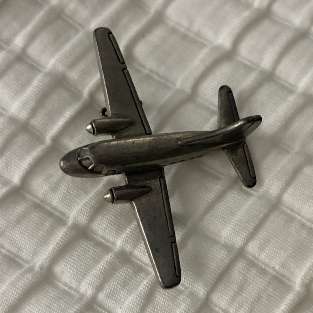 Vintage 3D Pewter Airplane Brooch/Pin – 2” | by Jim Clift